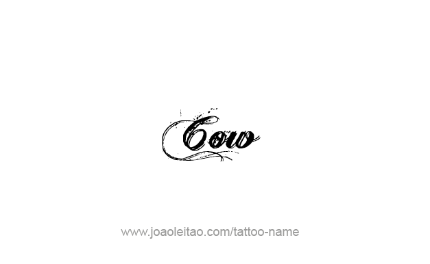 Tattoo Design Animal Name Cow