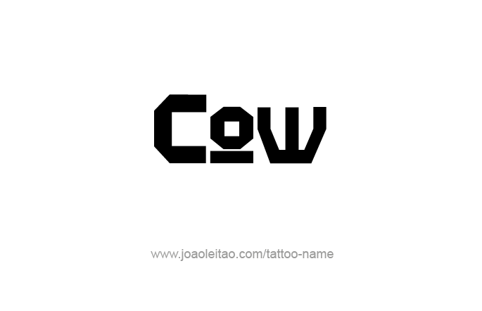 Tattoo Design Animal Name Cow