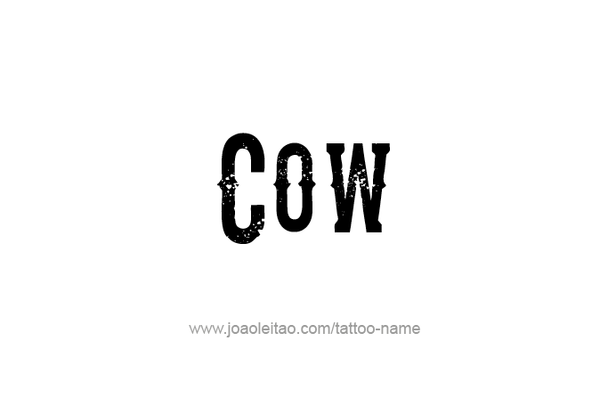 Tattoo Design Animal Name Cow