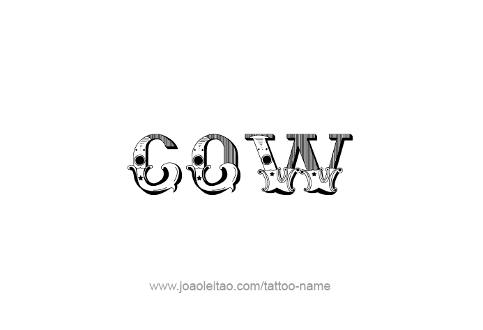 Tattoo Design Animal Name Cow