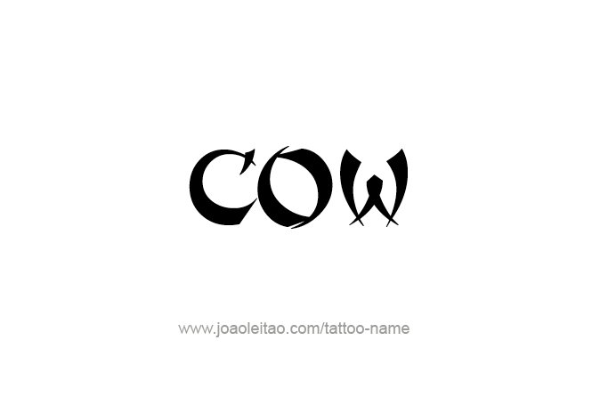 Tattoo Design Animal Name Cow