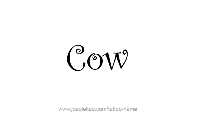 Tattoo Design Animal Name Cow