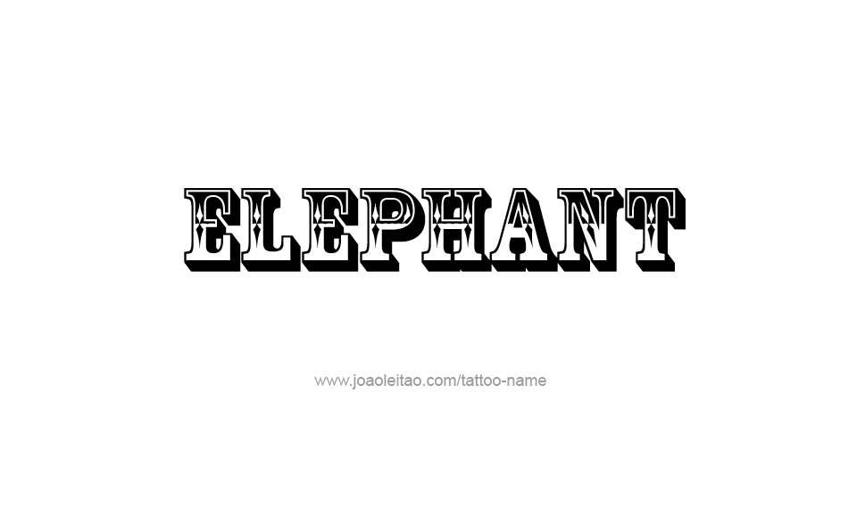 Tattoo Design Animal Name Elephant