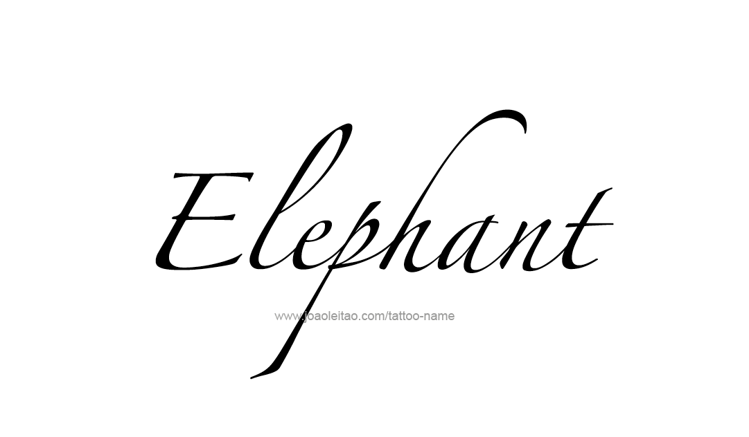 Tattoo Design Animal Name Elephant