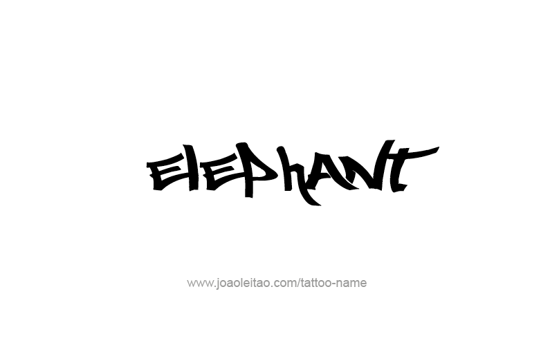 Tattoo Design Animal Name Elephant