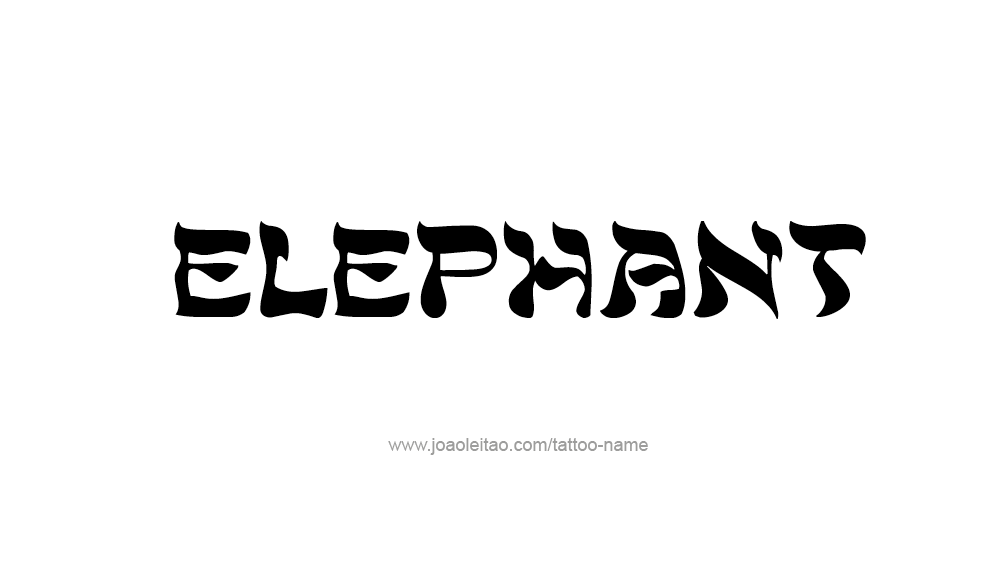 Tattoo Design Animal Name Elephant