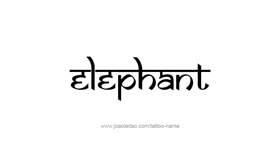 Tattoo Design Animal Name Elephant