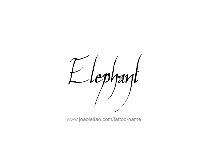 Tattoo Design Animal Name Elephant