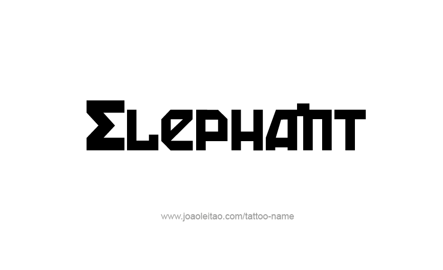 Tattoo Design Animal Name Elephant