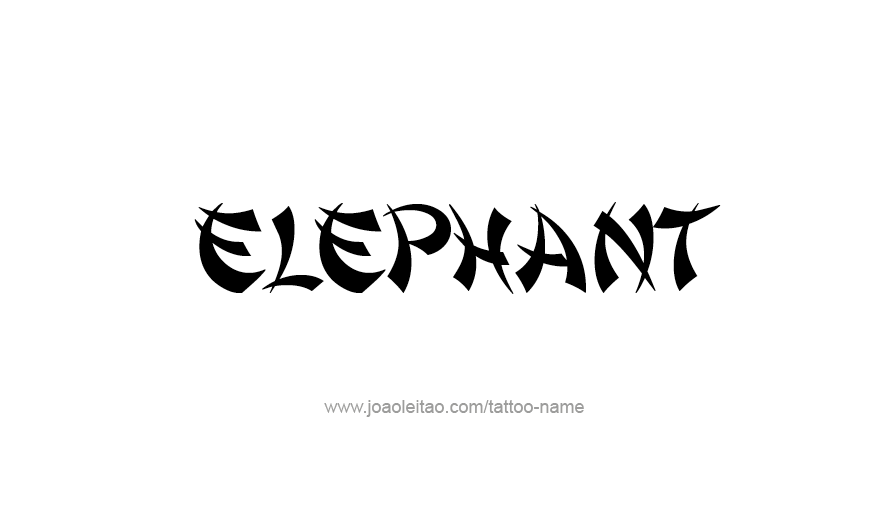 Tattoo Design Animal Name Elephant