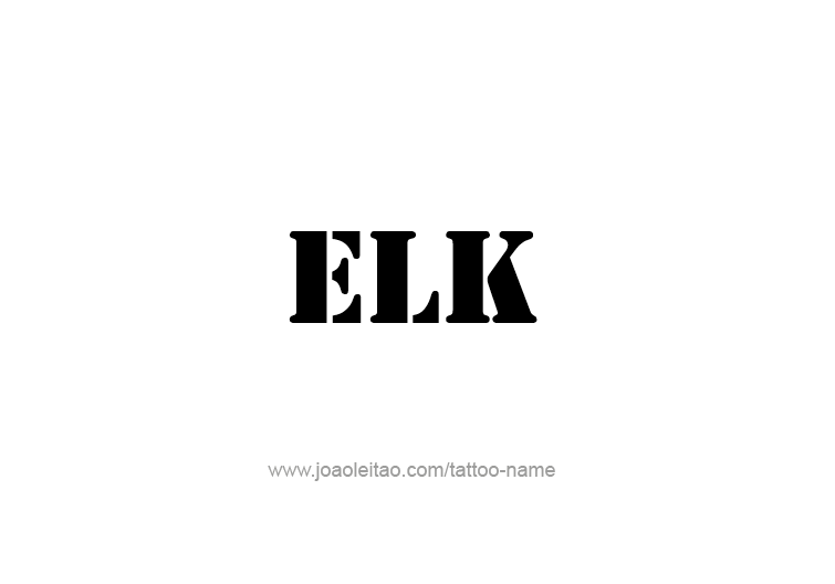 Tattoo Design Animal Name Elk