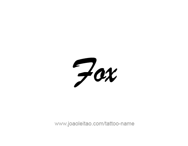 Tattoo Design Animal Name Fox