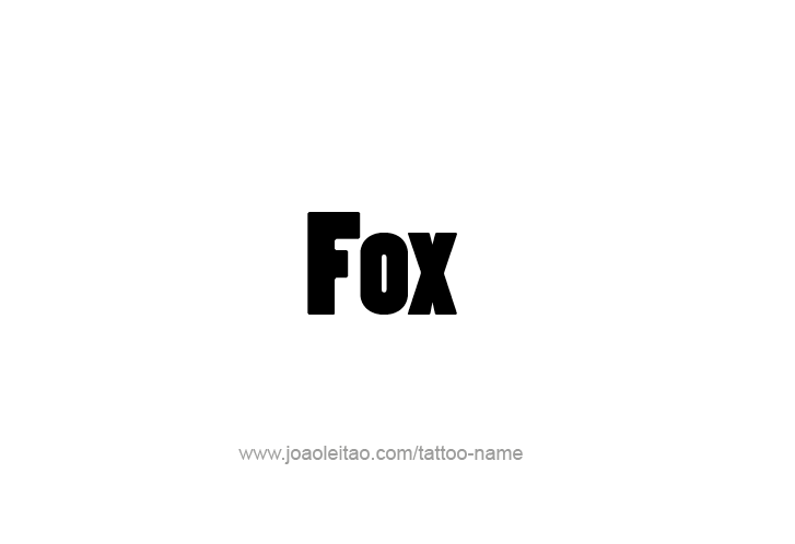 Tattoo Design Animal Name Fox