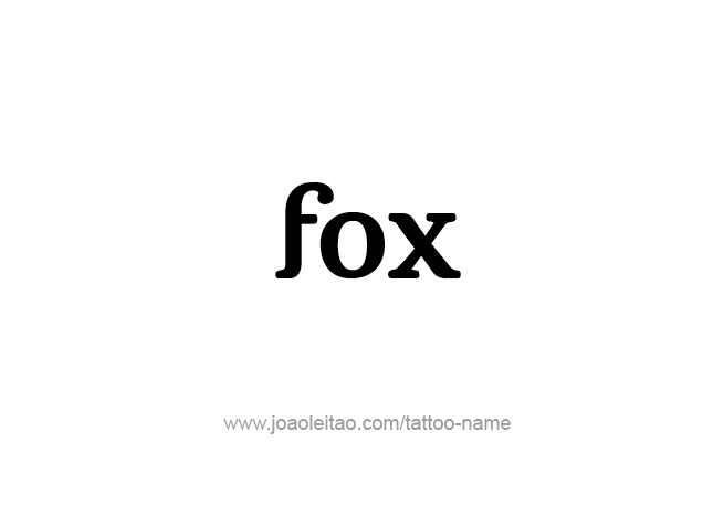 Tattoo Design Animal Name Fox