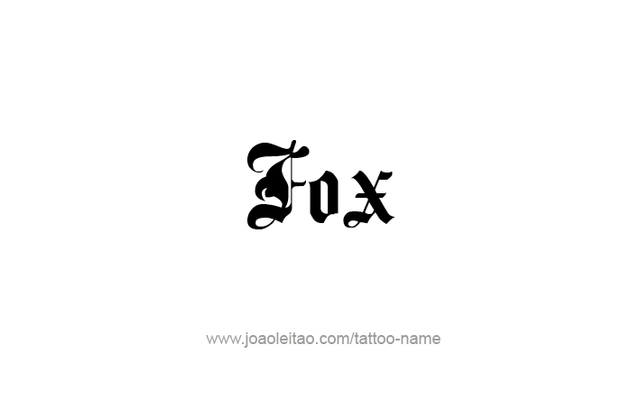 Tattoo Design Animal Name Fox