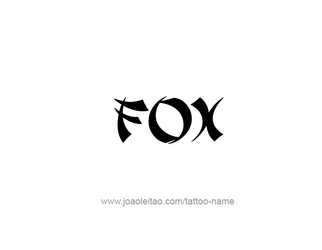 Tattoo Design Animal Name Fox