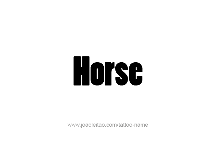 Tattoo Design Animal Name Horse