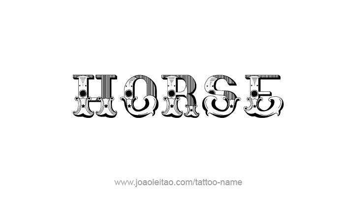 Tattoo Design Animal Name Horse