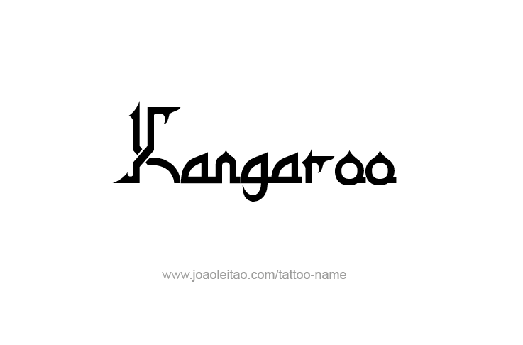 Tattoo Design Animal Name Kangaroo