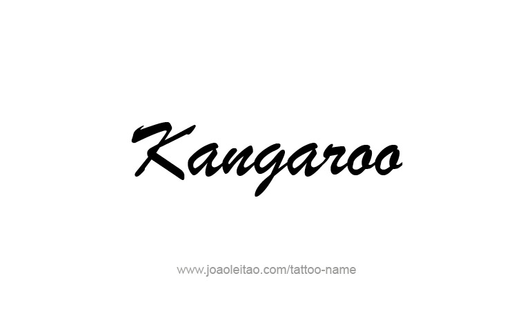 Tattoo Design Animal Name Kangaroo