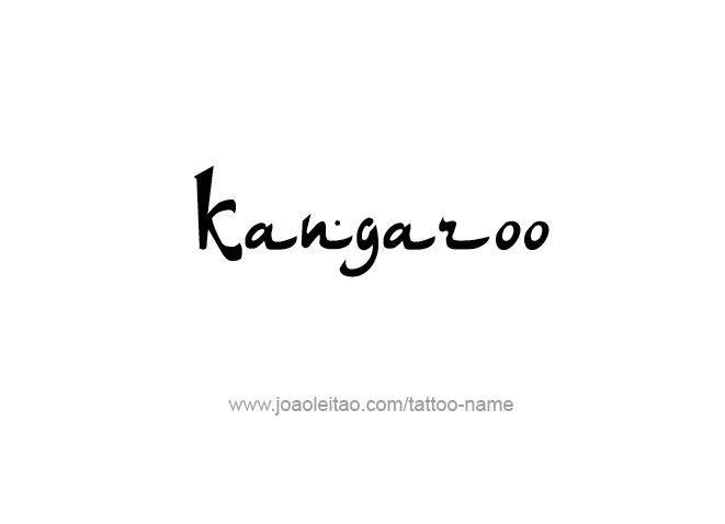 Tattoo Design Animal Name Kangaroo