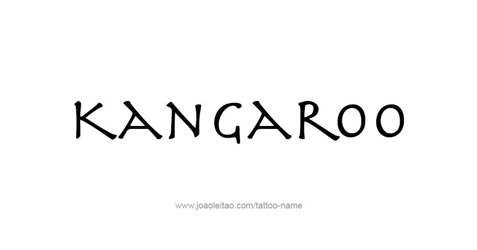 Tattoo Design Animal Name Kangaroo