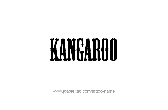 Tattoo Design Animal Name Kangaroo