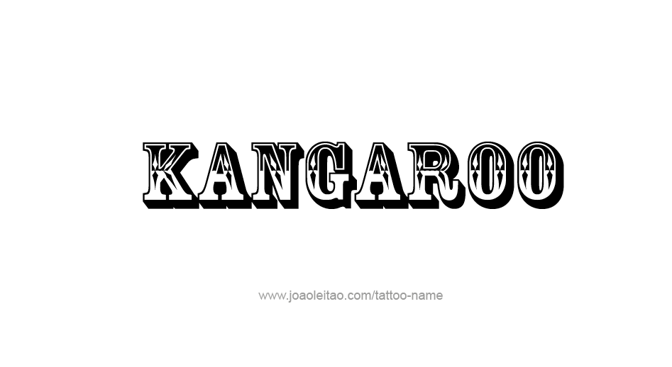 Tattoo Design Animal Name Kangaroo