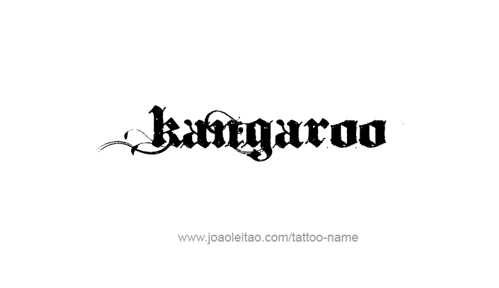 Tattoo Design Animal Name Kangaroo