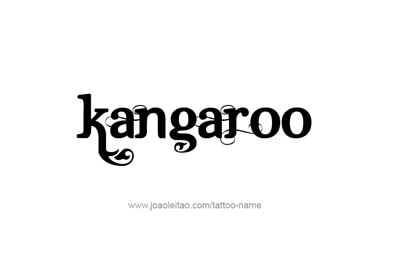 Tattoo Design Animal Name Kangaroo