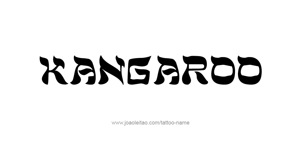 Tattoo Design Animal Name Kangaroo