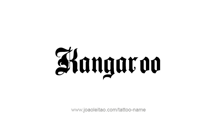 Tattoo Design Animal Name Kangaroo