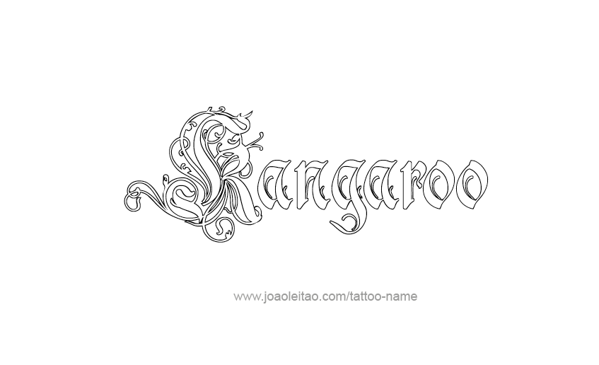 Tattoo Design Animal Name Kangaroo