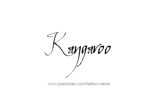 Tattoo Design Animal Name Kangaroo