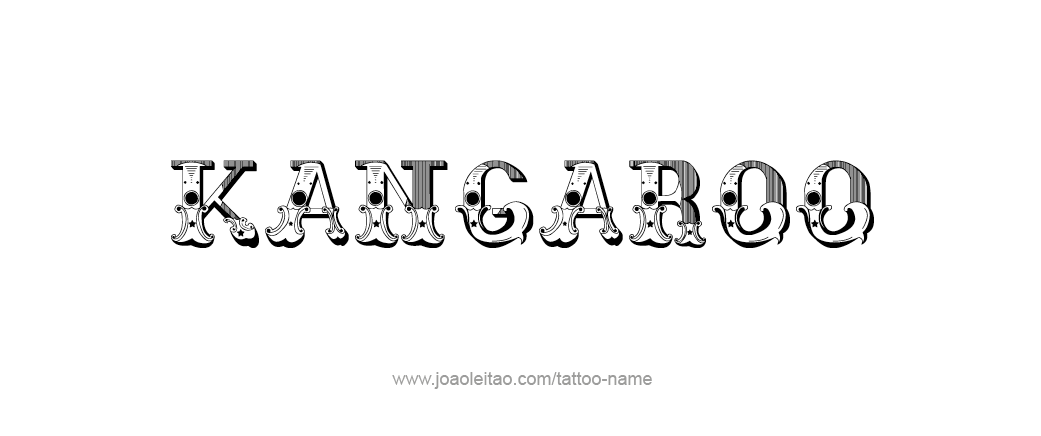 Tattoo Design Animal Name Kangaroo