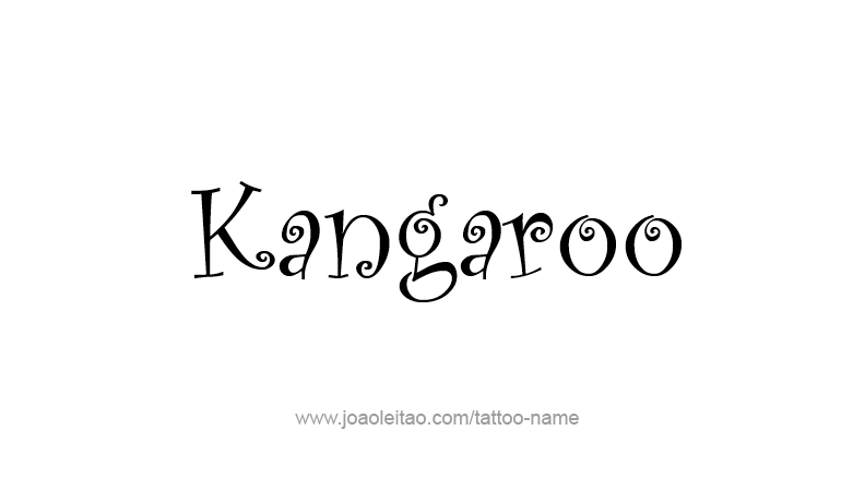 Tattoo Design Animal Name Kangaroo