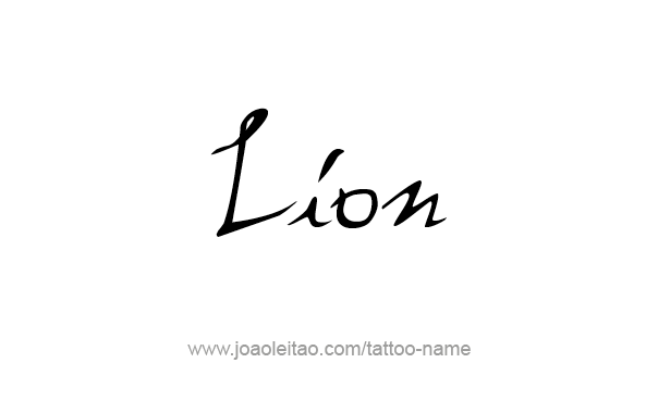 Tattoo Design Animal Name Lion