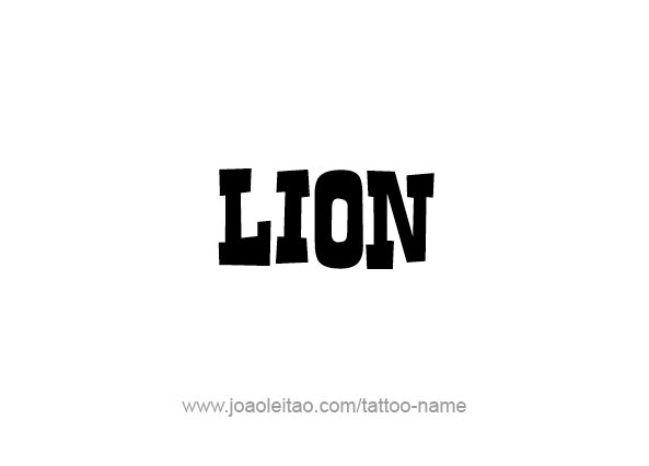 Tattoo Design Animal Name Lion
