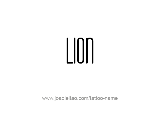 Tattoo Design Animal Name Lion