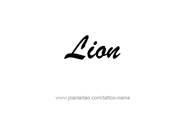 Tattoo Design Animal Name Lion