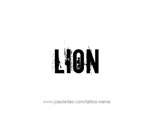 Tattoo Design Animal Name Lion