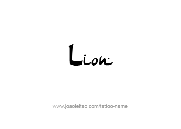 Tattoo Design Animal Name Lion