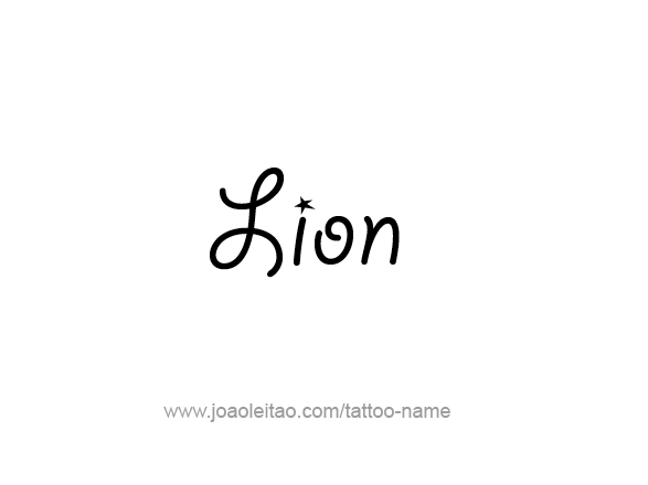 Tattoo Design Animal Name Lion