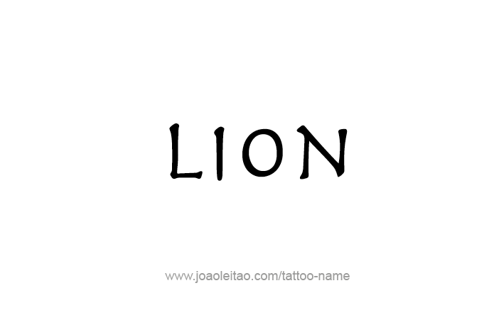 Tattoo Design Animal Name Lion