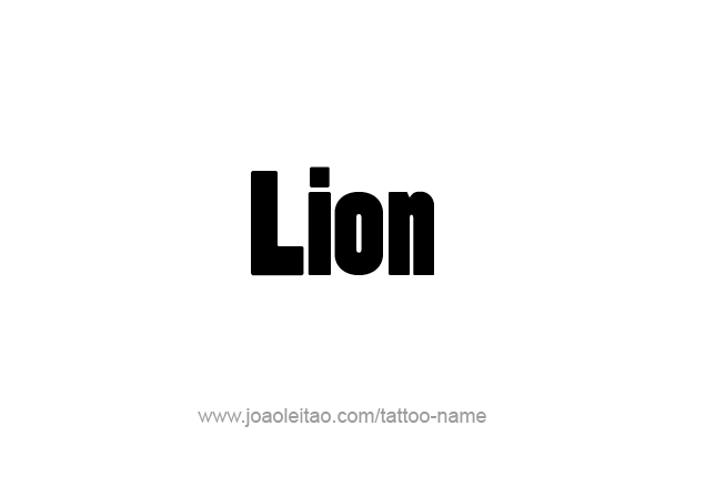 Tattoo Design Animal Name Lion