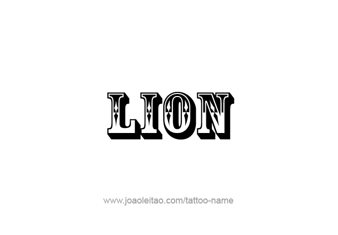 Tattoo Design Animal Name Lion