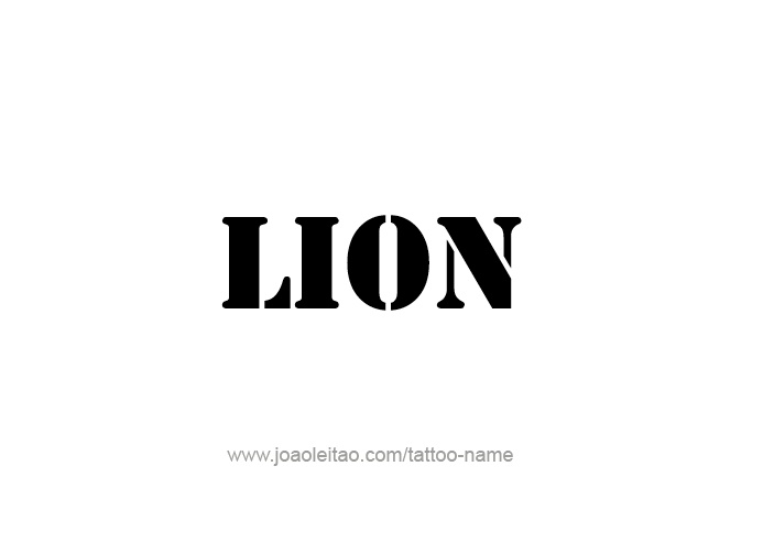 Tattoo Design Animal Name Lion