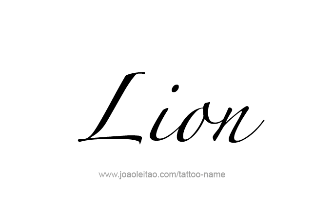 Tattoo Design Animal Name Lion