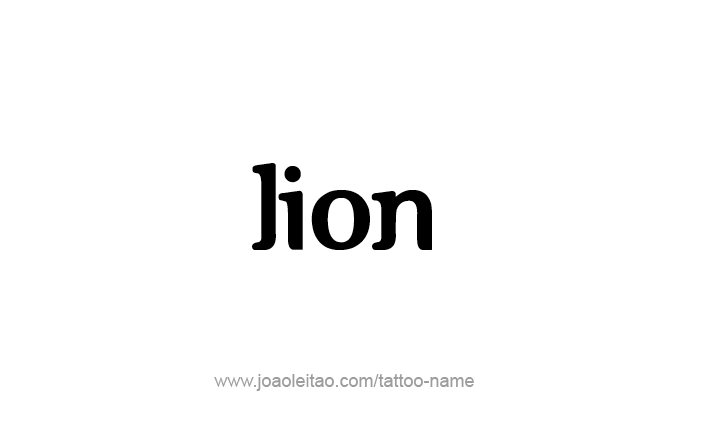 Tattoo Design Animal Name Lion