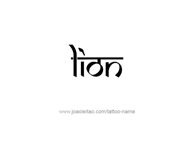 Tattoo Design Animal Name Lion